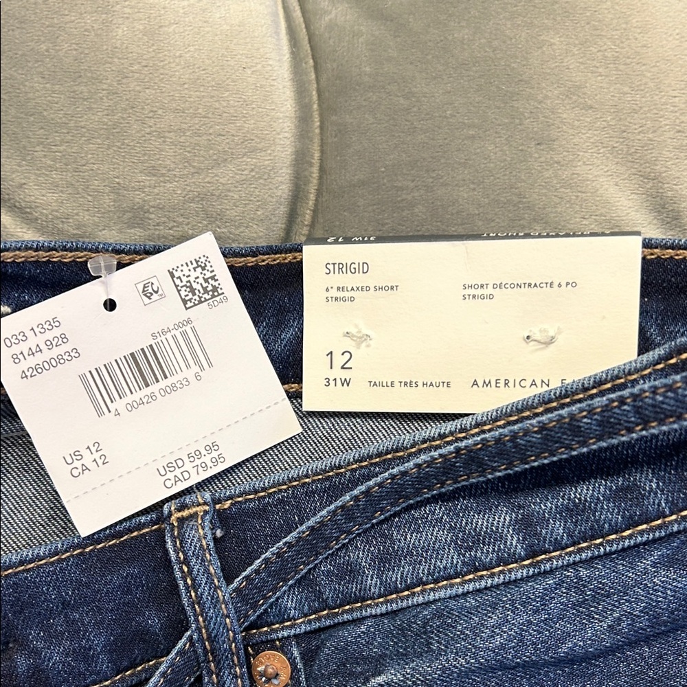 American Eagle Outfitters Dark Blue Denim Jean Shorts - Picture 2 of 2